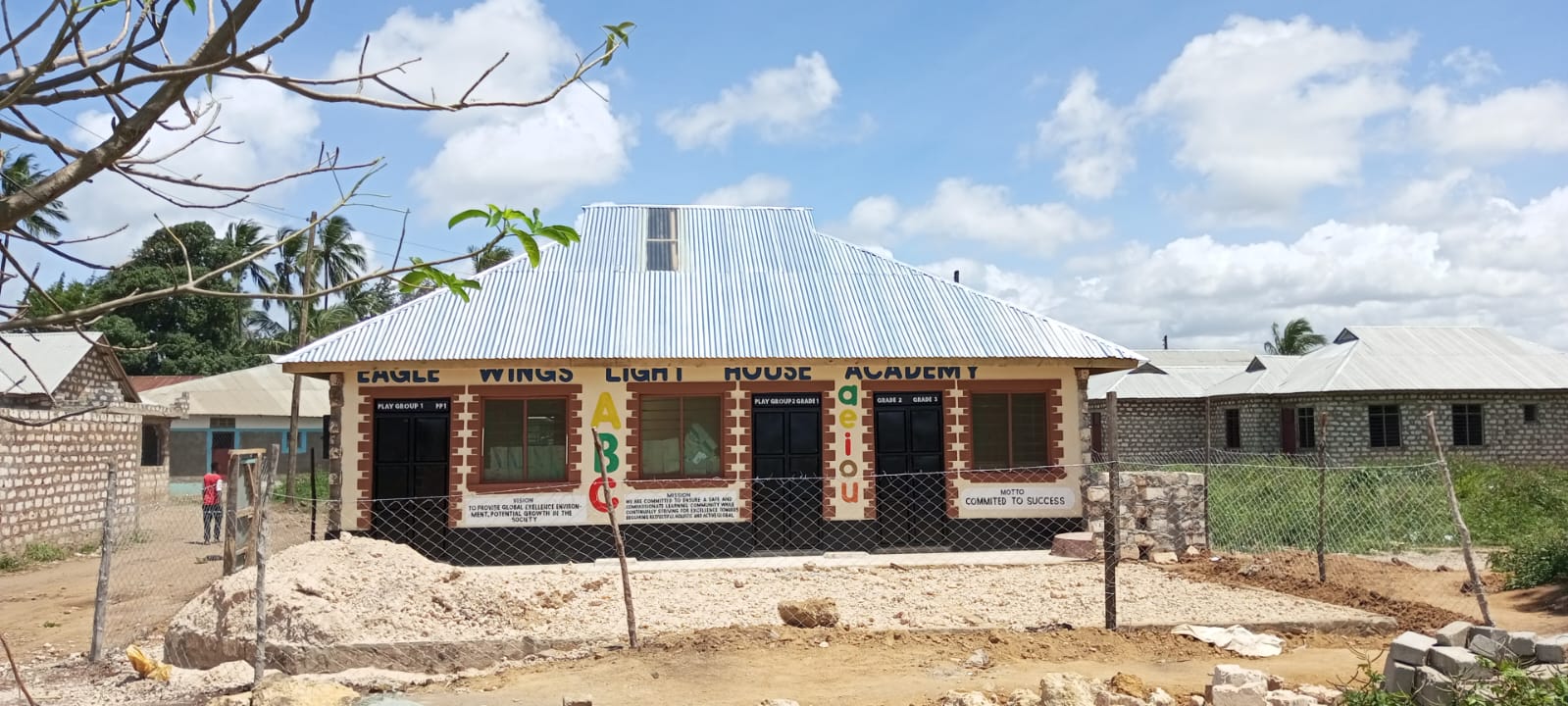 New classroom block at Eagle Wings Lighthouse Academy during daytime